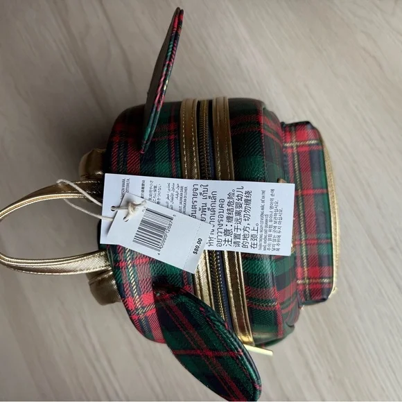 New! Disney Christmas plaid backpack - Picture 3 of 4